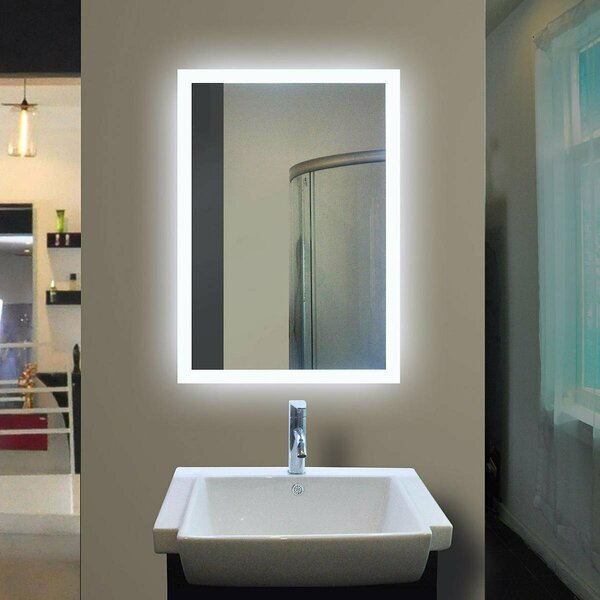 Kd Mobiliario Sidelit Mirror with Frosting on All 4 Edges, White KD2752127